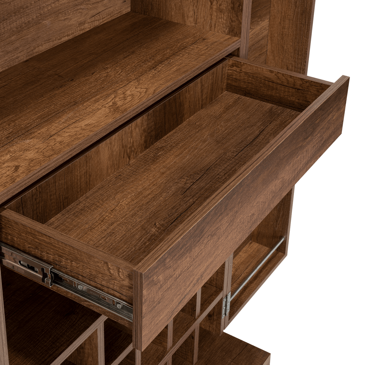 Bar Malbec Caramelo 75x175cm con Un Cajón y con Dieciocho Portabotellas - Bares | Bylmo