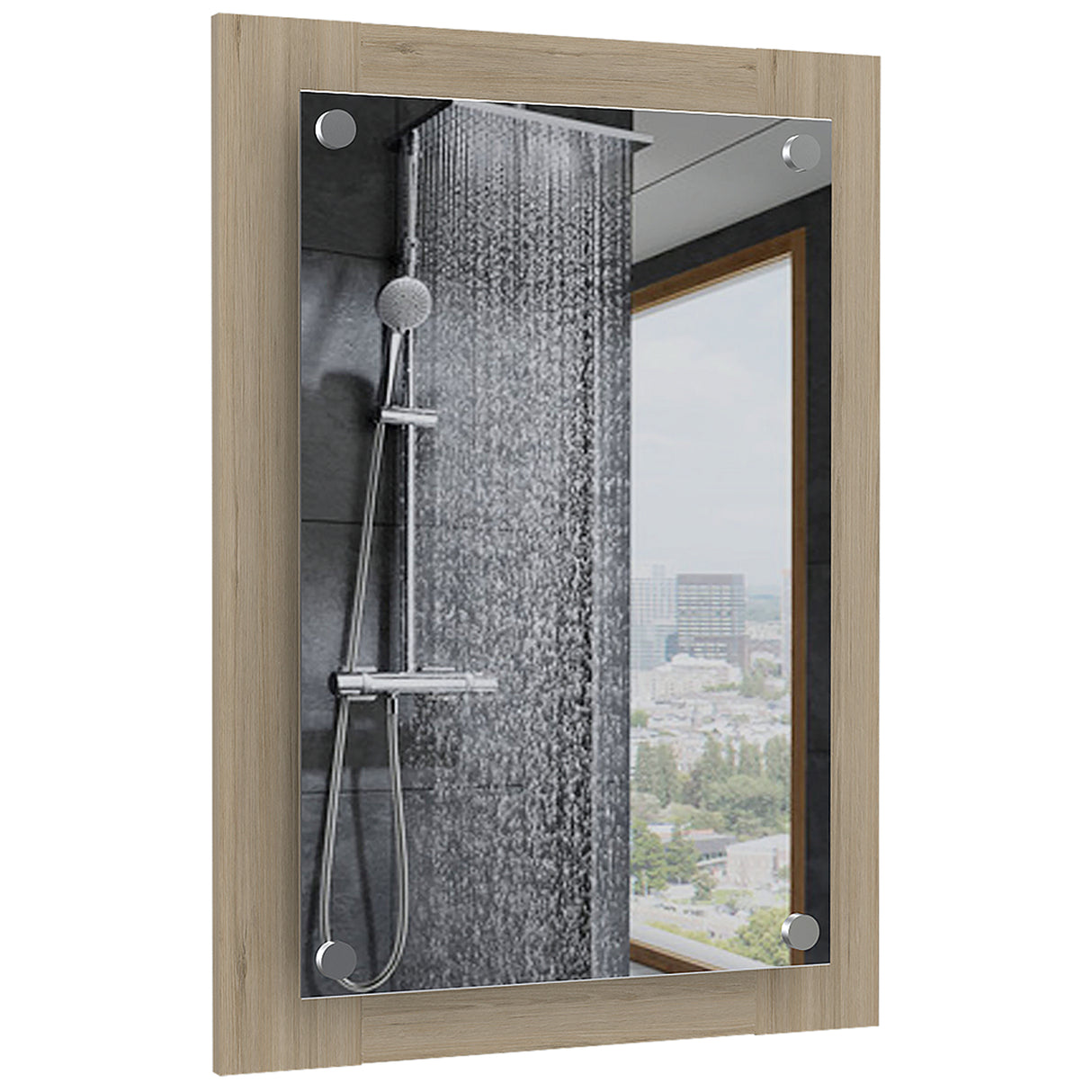 Espejo de Baño Vanguard Rovere 50.2x70cm Rectangular con Marco en Madera - ESPEJOS DE BANHO | Bylmo