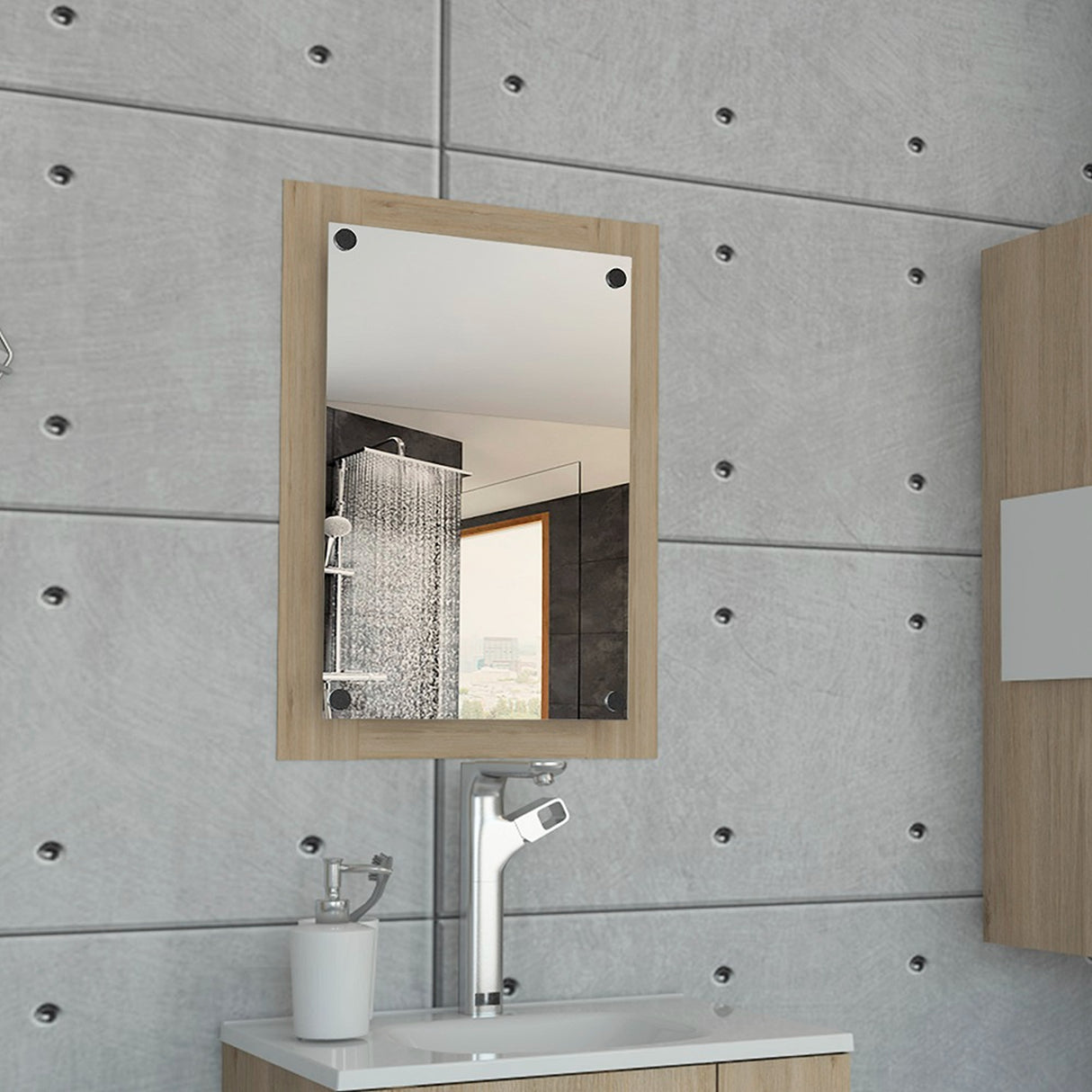 Espejo de Baño Vanguard Rovere 50.2x70cm Rectangular con Marco en Madera - ESPEJOS DE BANHO | Bylmo
