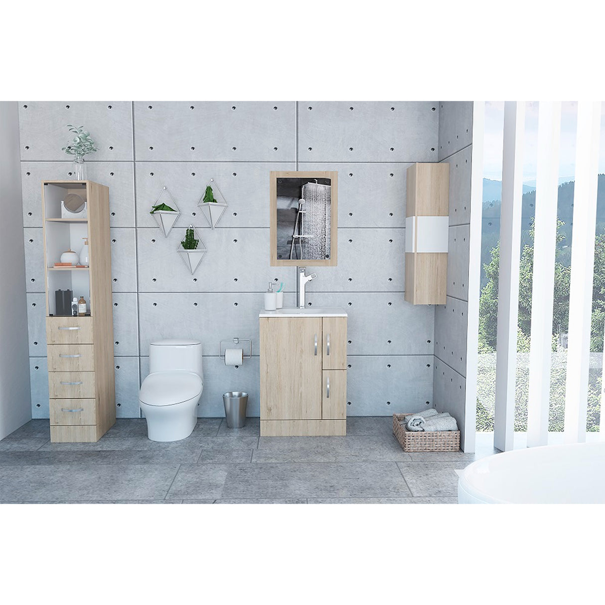 Espejo de Baño Vanguard Rovere 50.2x70cm Rectangular con Marco en Madera - ESPEJOS DE BANHO | Bylmo
