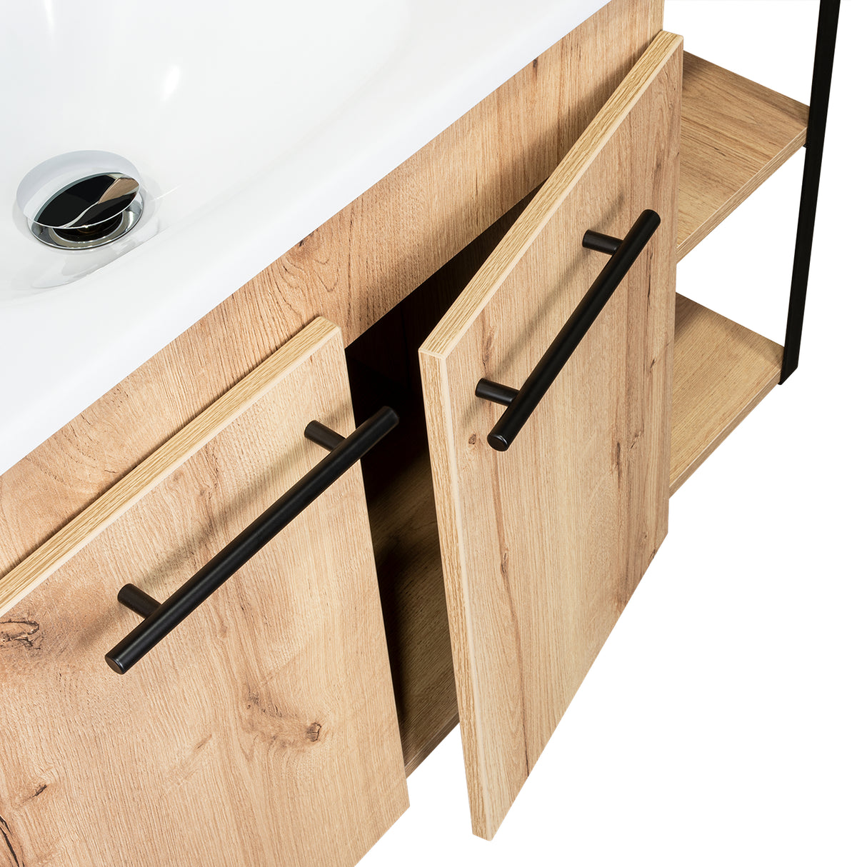 Mueble para Lavamanos Khari Duna 80x80cm Individual con Lavamanos y con con Dos Puertas - Muebles para Baño | Bylmo