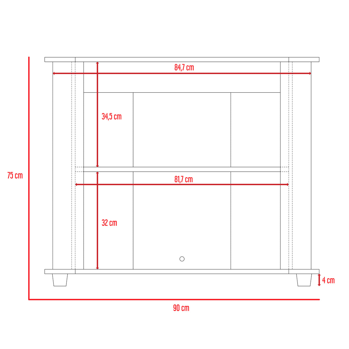 Rack de TV Maori Wengue 90x45cm Para TV Hasta 40 Pulgadas sin Cajones y con Patas - Muebles de TV | Bylmo