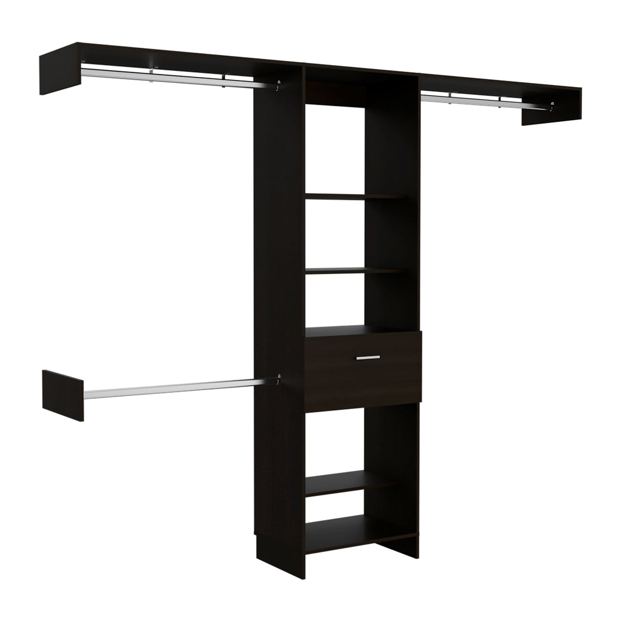 Closet Abierto Manchester Wengue 250x210.6cm con Un Cajón - CLOSETS | Bylmo