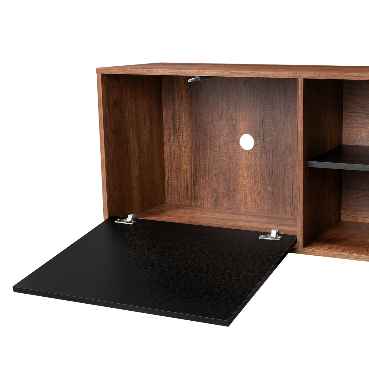 Rack de TV Classic Caramelo y Wengue 180x52.5cm para TV Hasta 70" Pulgadas con Cuatro Compartimientos - MUEBLES DE TV | Bylmo