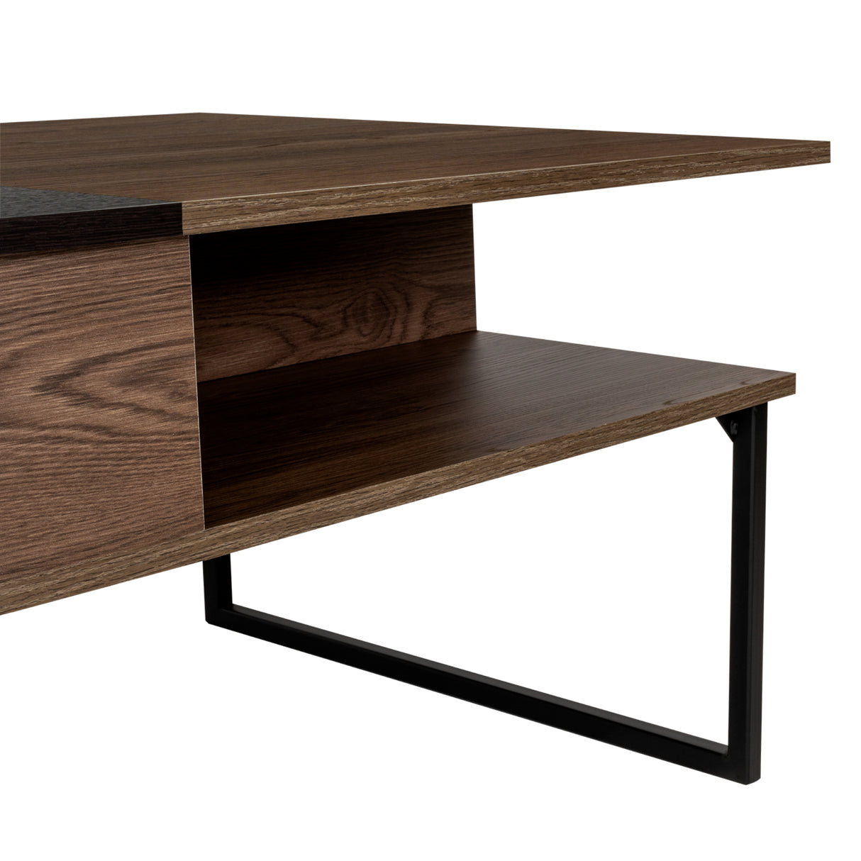 Mesa de Centro 5G Coñac y Wengue 105.1x45.7cm Rectangular Extensible con Compartimiento - MESAS DE CENTRO | Bylmo