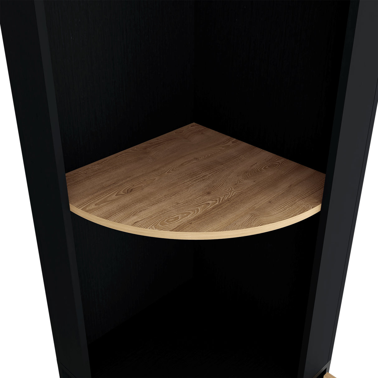 Bar Esquinero Kaia Wengue y Miel 45x180cm con Cuatro Compartimientos con Diez Portabotellas y con Patas - BARES | Bylmo