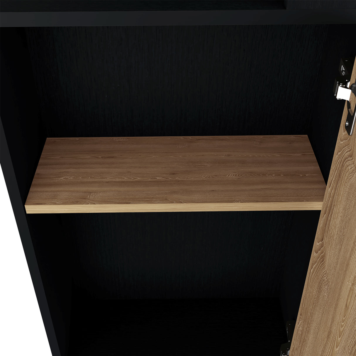 Bar Esquinero Kaia Wengue y Miel 45x180cm con Cuatro Compartimientos con Diez Portabotellas y con Patas - BARES | Bylmo