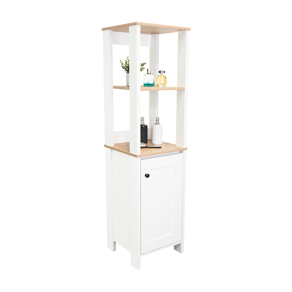 Optimizador de Baño Blanco 40x150.7cm sin Cajones y con Un Entrepaño - Muebles para Baño | Bylmo