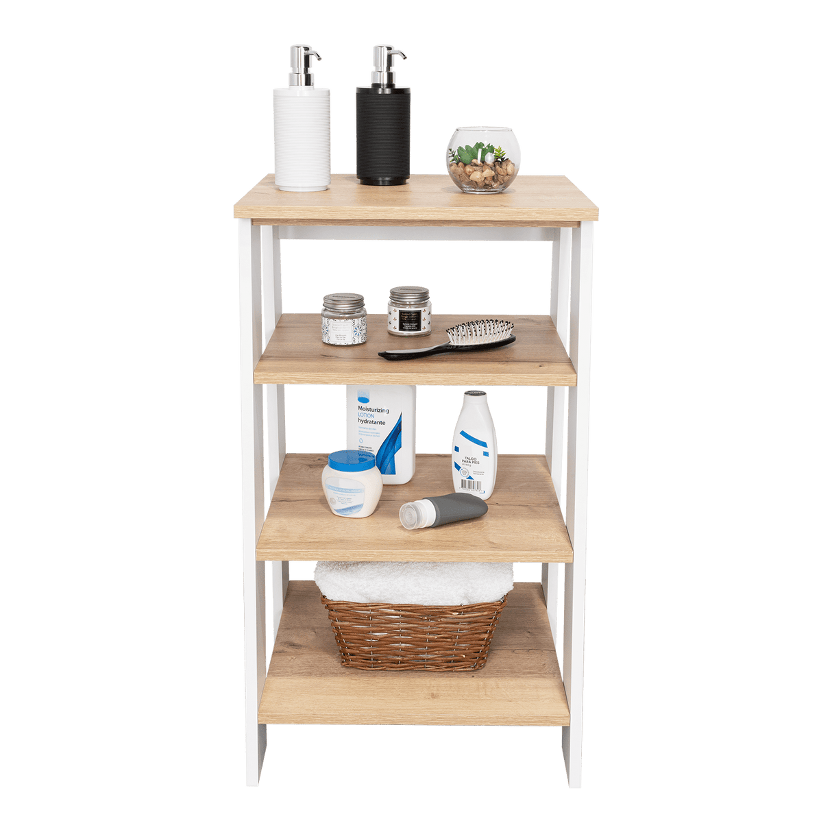 Optimizador de Baño BiColor Blanco 44x75.6cm sin Cajones y con Tres Entrepaños - Muebles para Baño | Bylmo