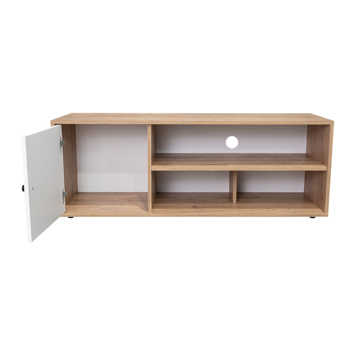Rack de TV Noah Macadamia 120x44cm Para TV Hasta 55 Pulgadas con Un Cajón - Muebles de TV | Bylmo