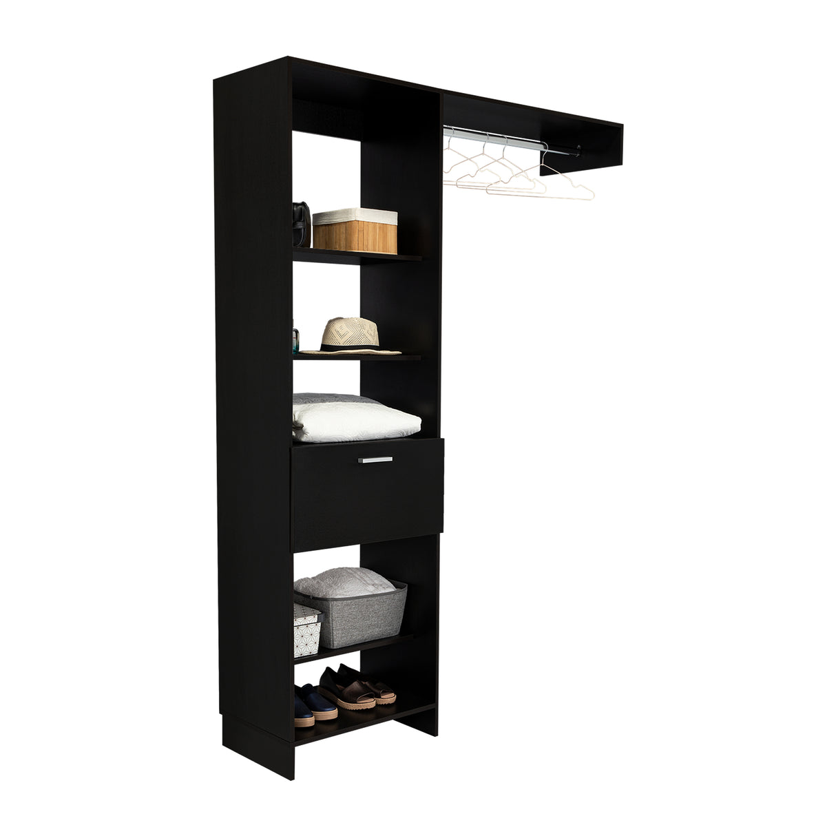 Closet Manchester Wengue 150x210cm con 1 Cajones con 4 Entrepaños - Closets | Bylmo