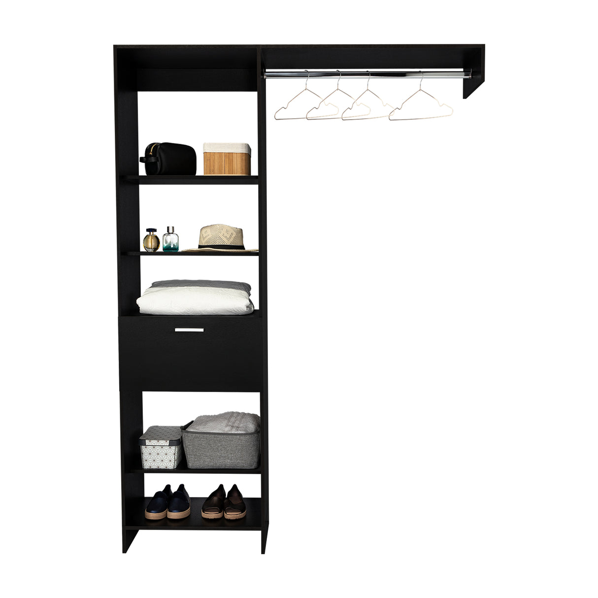 Closet Manchester Wengue 150x210cm con 1 Cajones con 4 Entrepaños - Closets | Bylmo