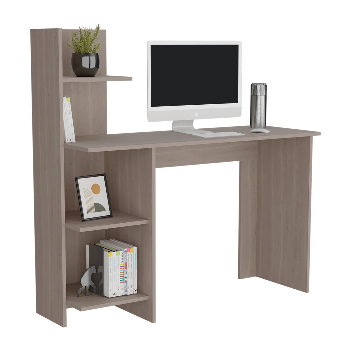 Escritorio Vilna Bardolino 120x121cm sin Cajones y con Organizador de Libros - Escritorios | Bylmo