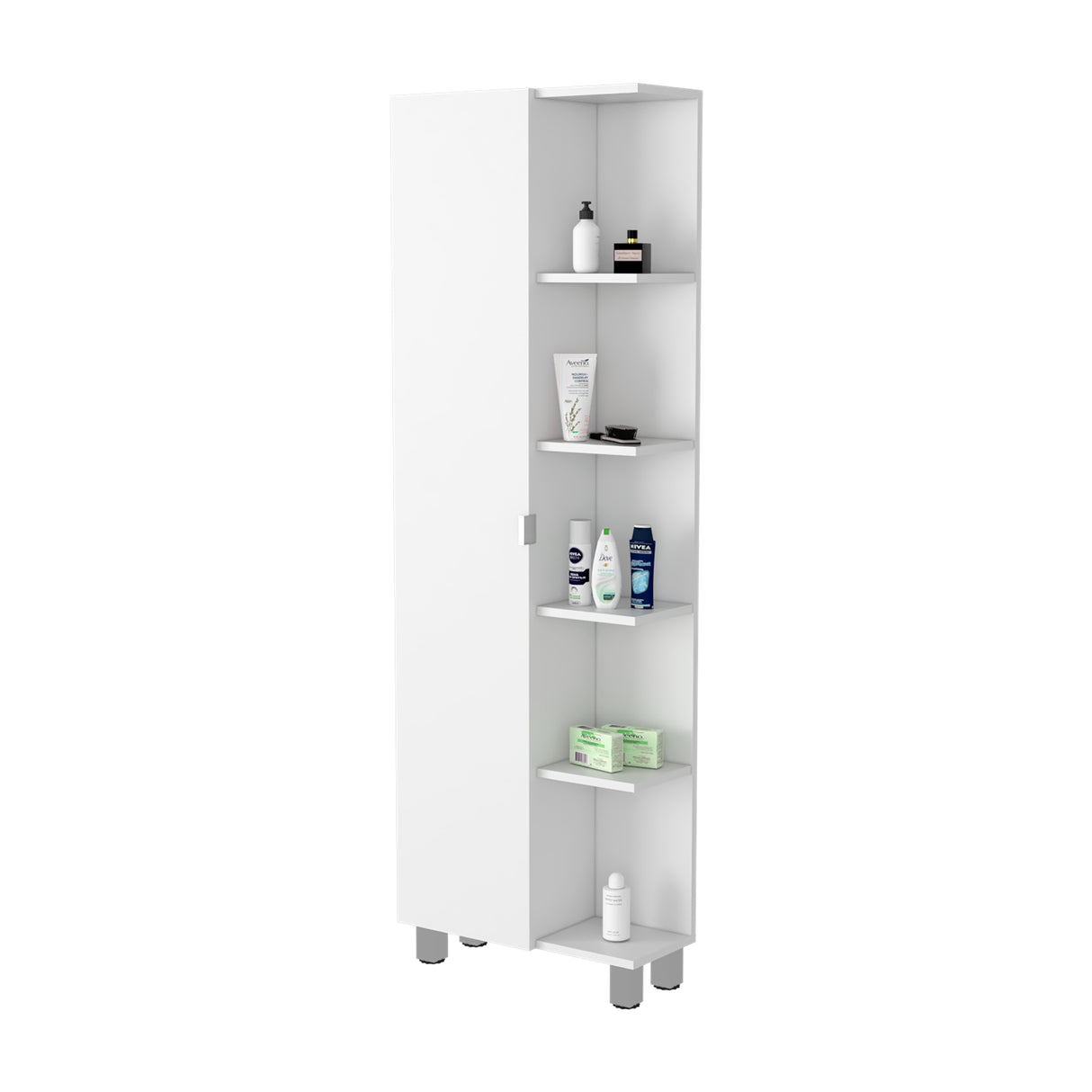 Mueble Esquinero Urano Blanco 51.2x158cm con Siete Entrepaños - OTROS MUEBLES PARA BANHO | Bylmo