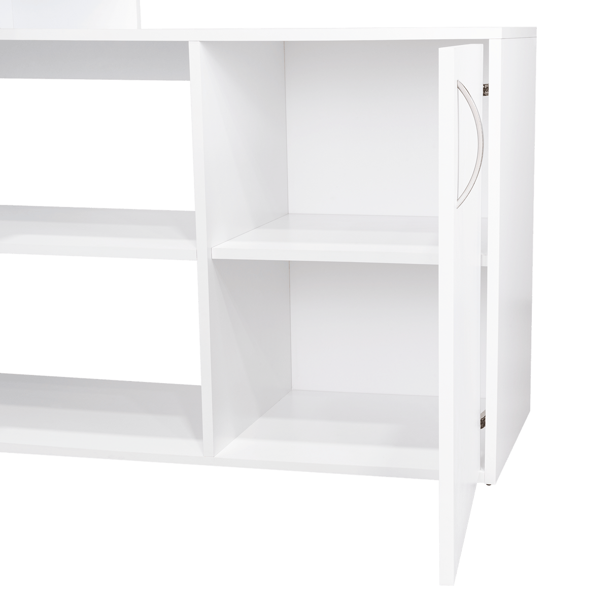 Escritorio en L Axis Blanco 151.5x76.5cm sin Cajones y con Organizador de Libros - Escritorios y Archivadores | Bylmo