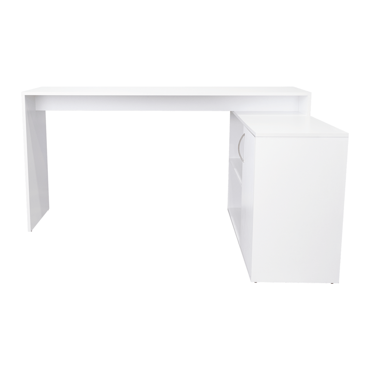 Escritorio en L Axis Blanco 151.5x76.5cm sin Cajones y con Organizador de Libros - Escritorios y Archivadores | Bylmo