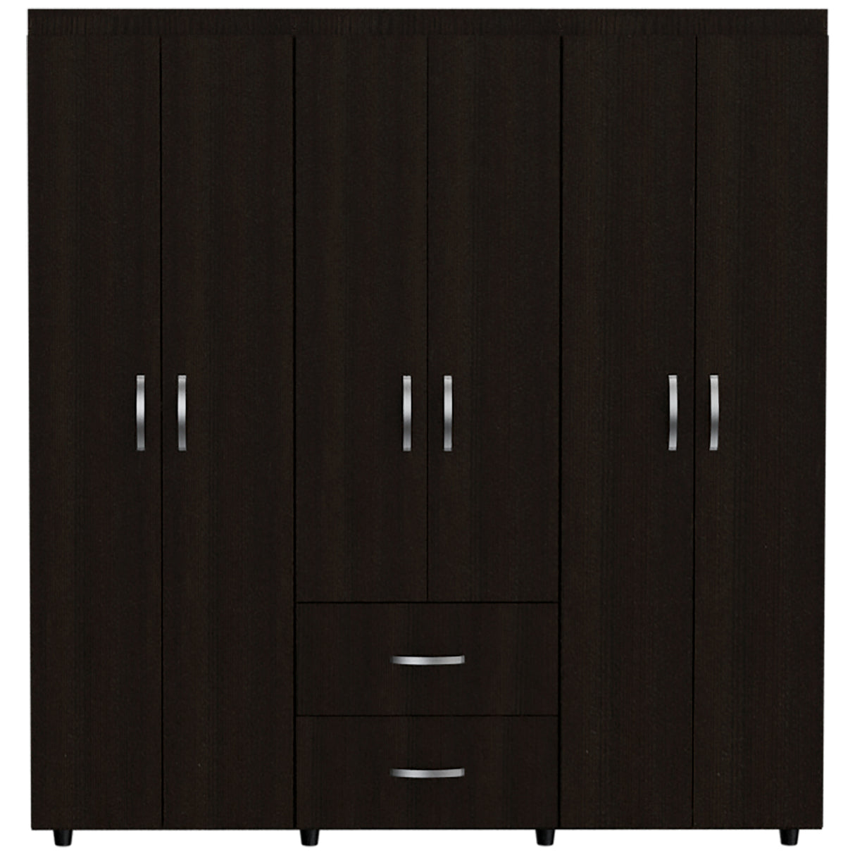 Closet Bariloche Wengue 170.3x180cm con Seis Puertas y con Dos Cajones - CLOSETS | Bylmo