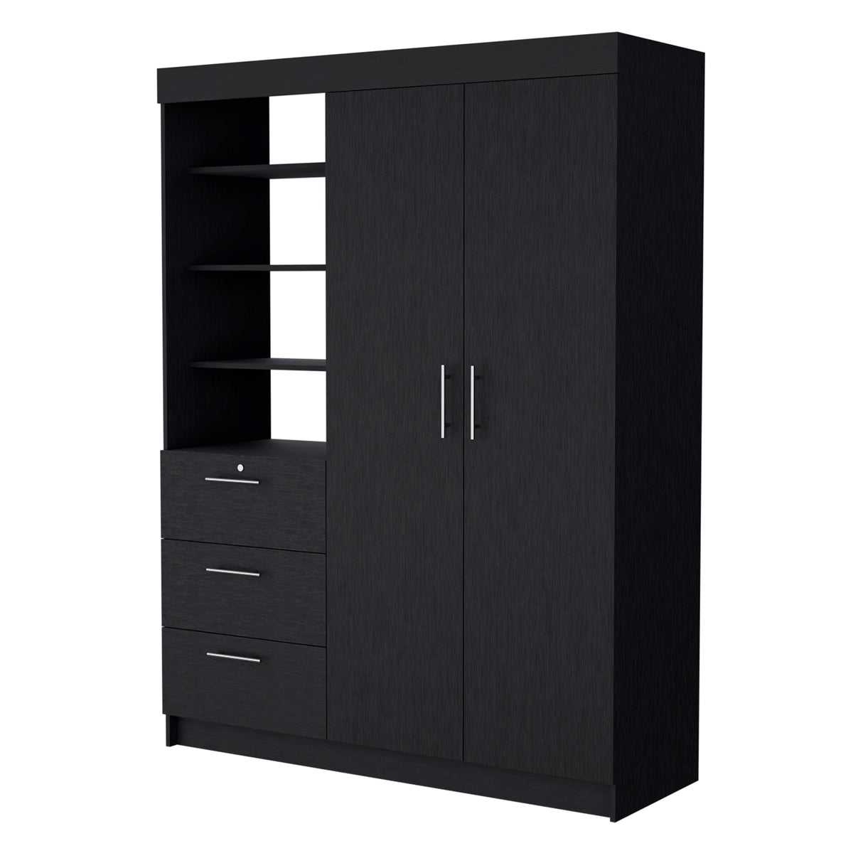 Armario para Ropa Kenya Wengue 150x200.75cm con Dos Puertas y con Tres Cajones - CLOSETS | Bylmo