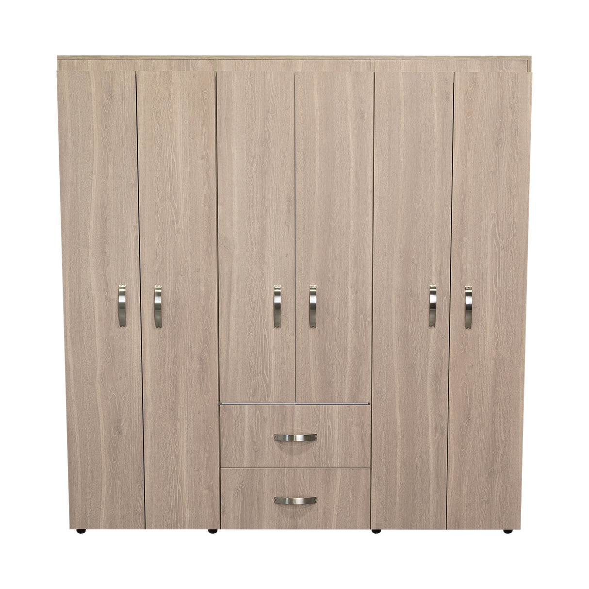 Closet Bariloche Blanco Positano 170.3x180cm con Seis Puertas y con Dos Cajones - CLOSETS | Bylmo