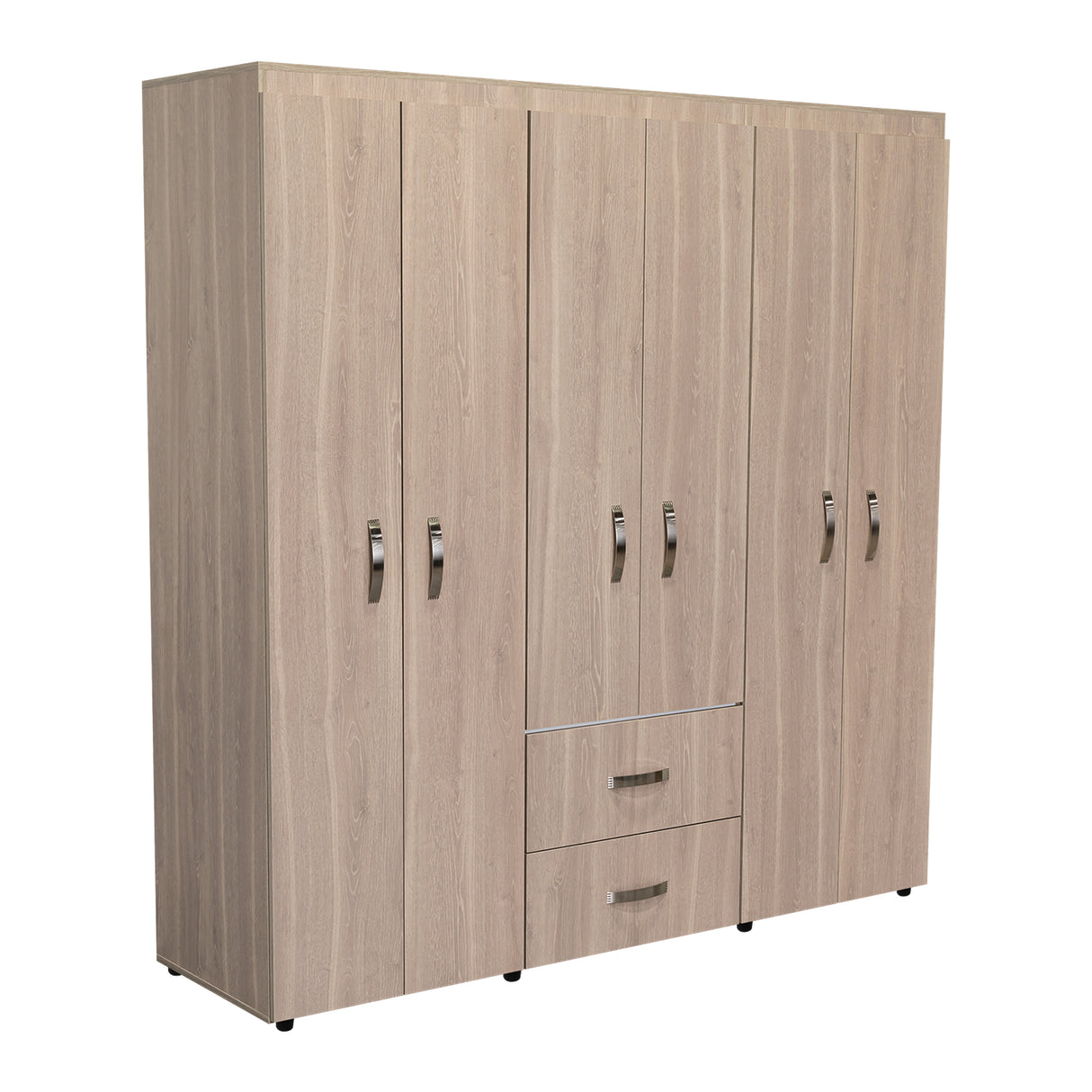 Closet Bariloche Blanco Positano 170.3x180cm con Seis Puertas y con Dos Cajones - CLOSETS | Bylmo