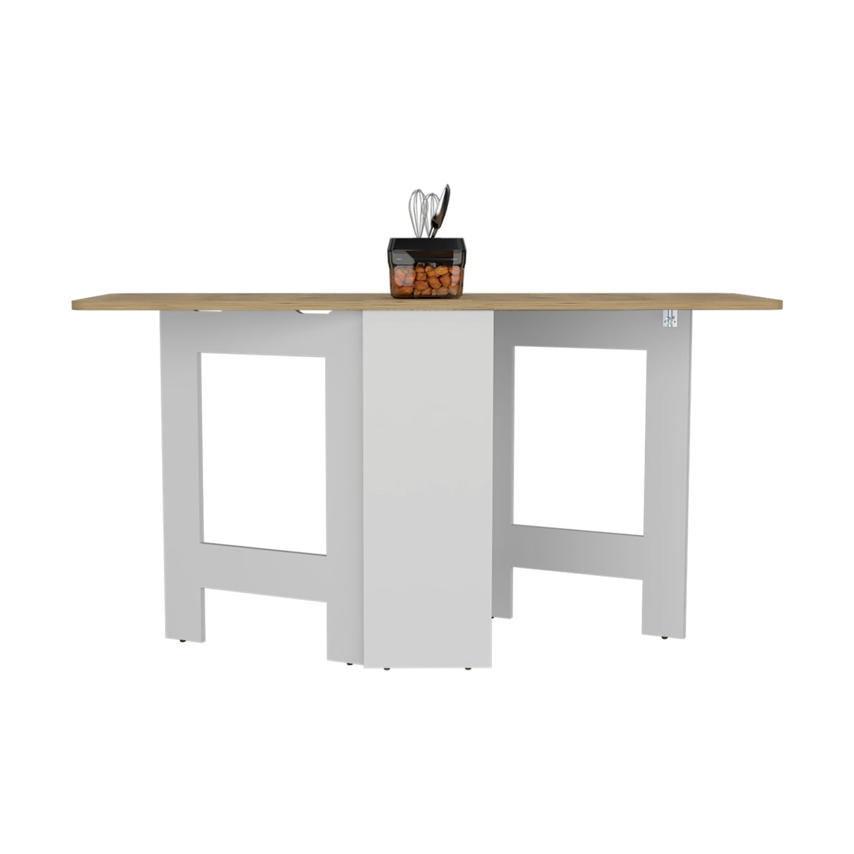 Mesa Auxiliar de Cocina Gateleg Blanco y Macadamia 60x78.6cm Plegable de Seis Puestos sin Sillas - MESAS AUXILIARES | Bylmo