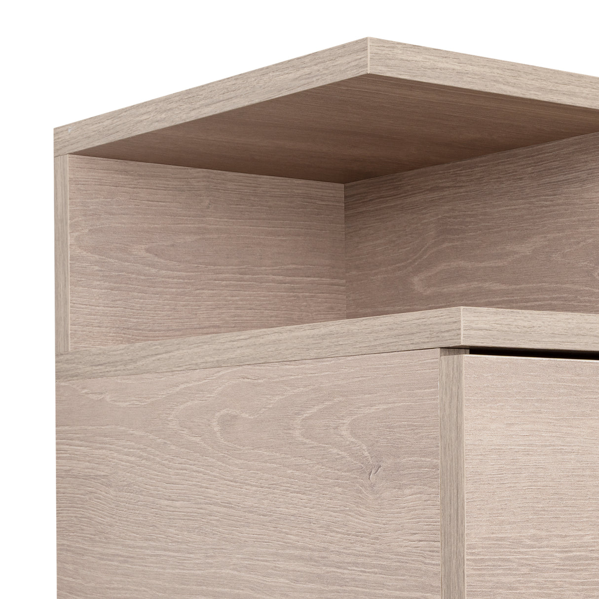 Mesa de Noche Flotante Ceniza 36x30cm con Un Cajón y con Dos Compartimientos - Mesas de Noche | Bylmo