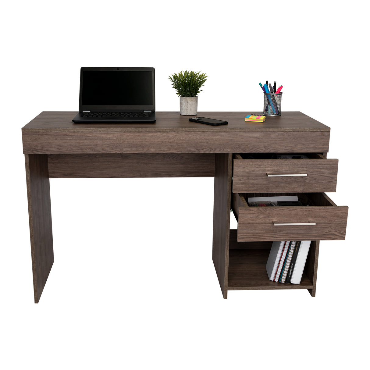 Escritorio Ibare Milan 120 cm con Dos Cajones y Entrepaños - Escritorios | Bylmo