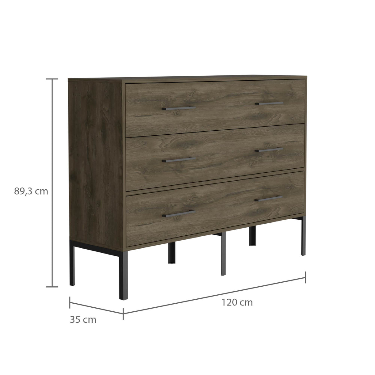 Cómoda Doble Soho S Bellota 120 cm con Dos Cajones y Una Puerta - Cajoneras y Comodas | Bylmo