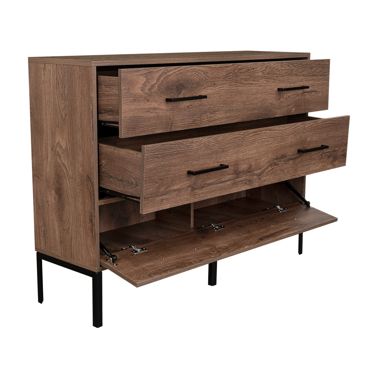 Cómoda Doble Soho S Bellota 120 cm con Dos Cajones y Una Puerta - Cajoneras y Comodas | Bylmo