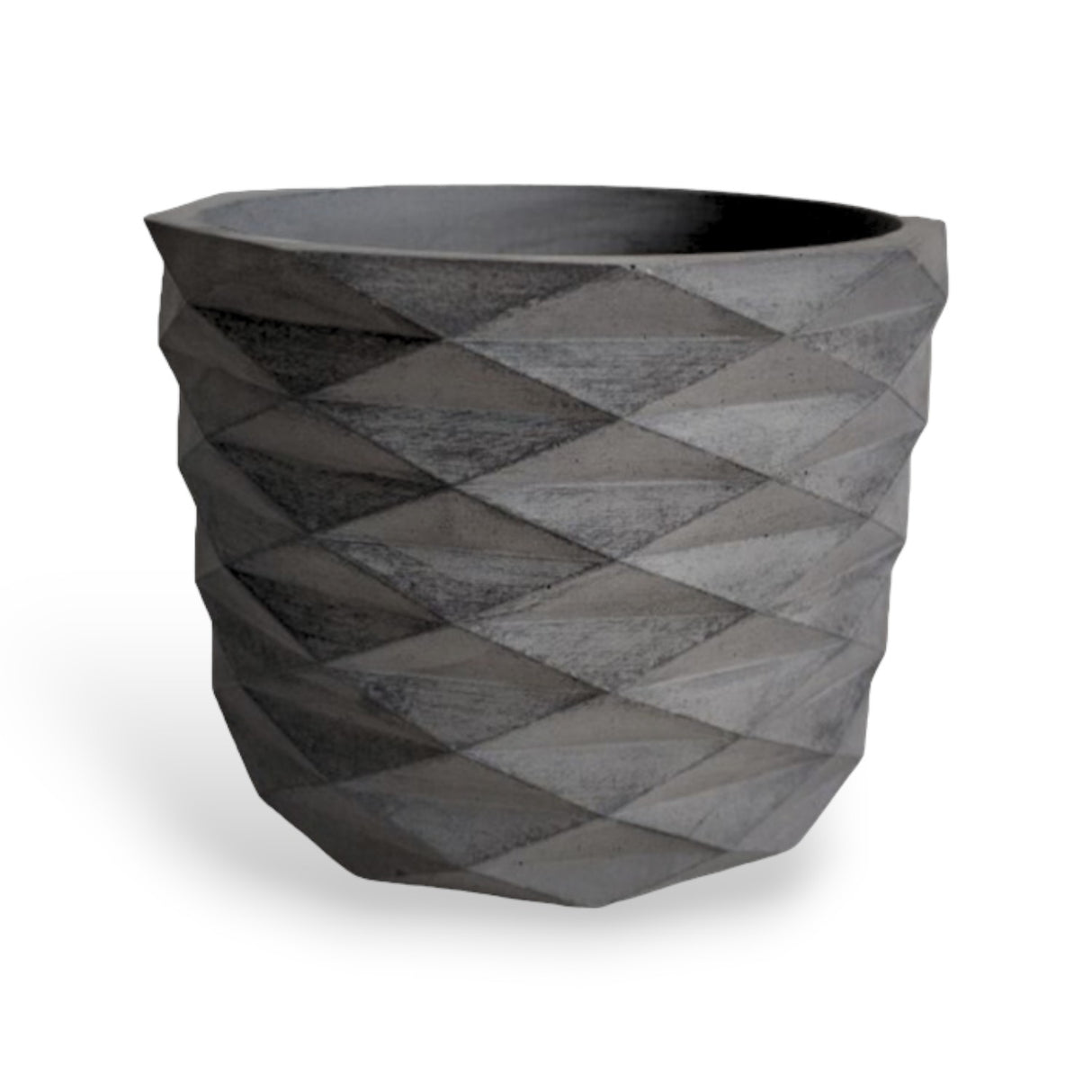Matera de mesa Carlota Gris Oscuro 19x15cm de Cemento Circular de 4.3 Litros - Jardineria | Bylmo