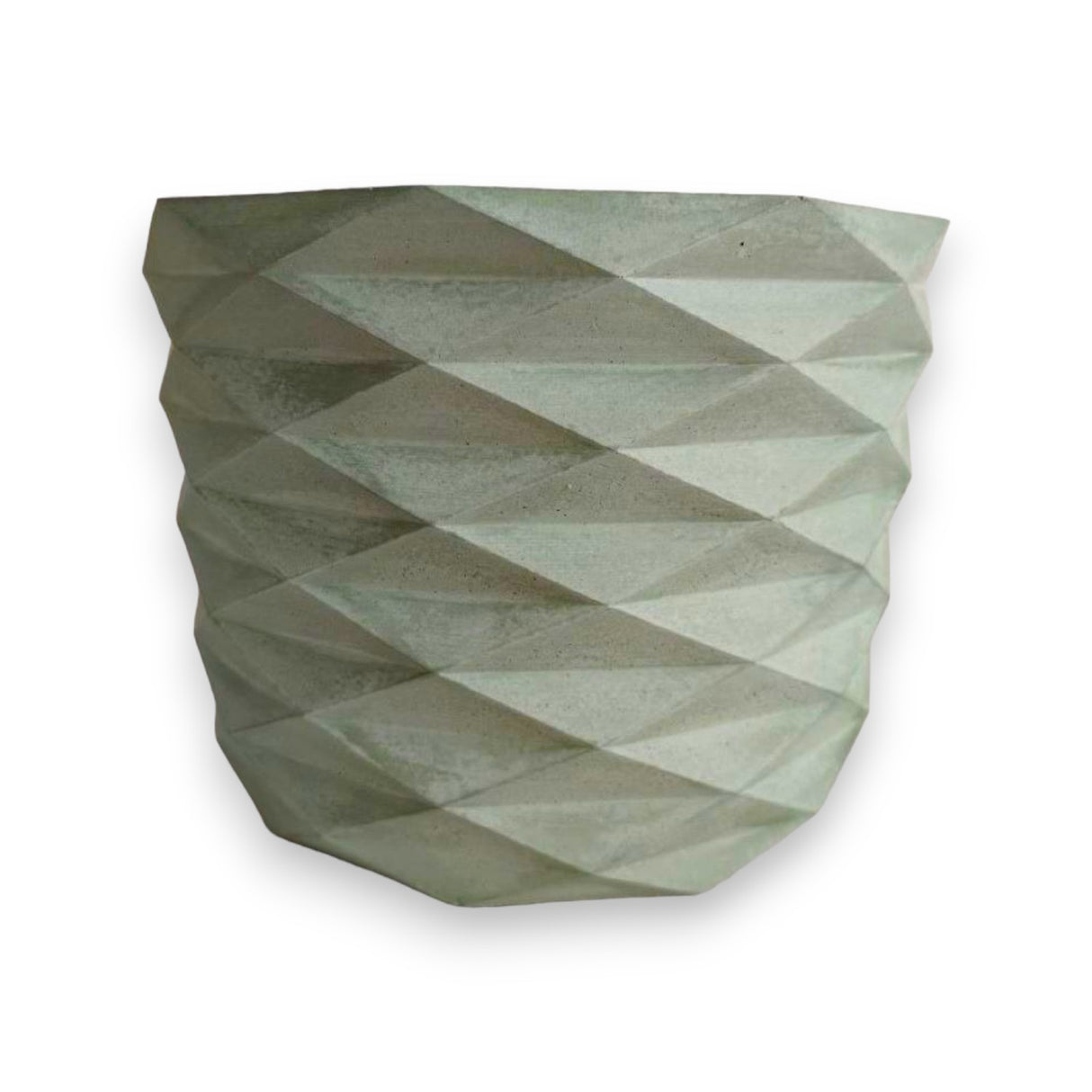 Matera de mesa Carlota Verde Oliva 19x15cm de Cemento Circular de 4.3 Litros - Jardineria | Bylmo