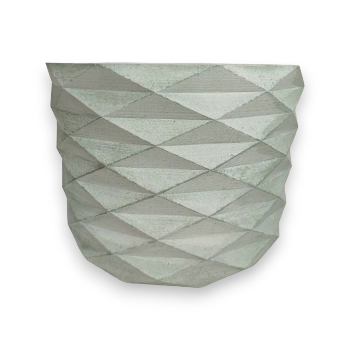 Matera de mesa Carlota Petty Verde Oliva 15x13cm de Cemento Circular de 2.3 Litros - Jardineria | Bylmo