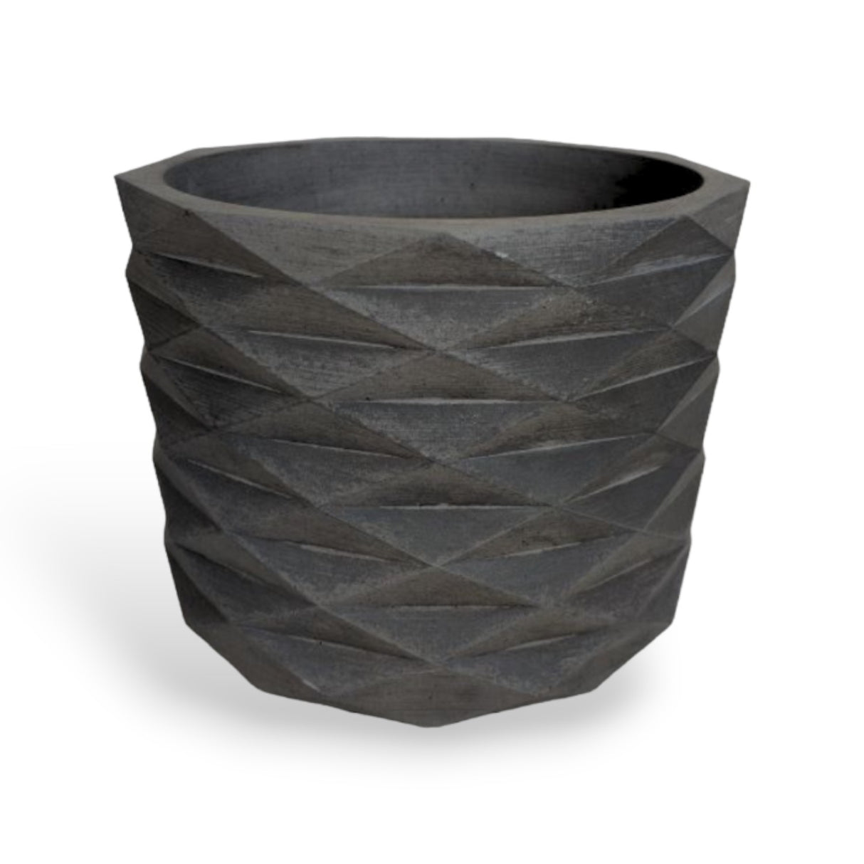 Matera de mesa Carlota Petty Gris Oscuro 15x12.5cm de Cemento Circular de 2.2 Litros - Jardineria | Bylmo