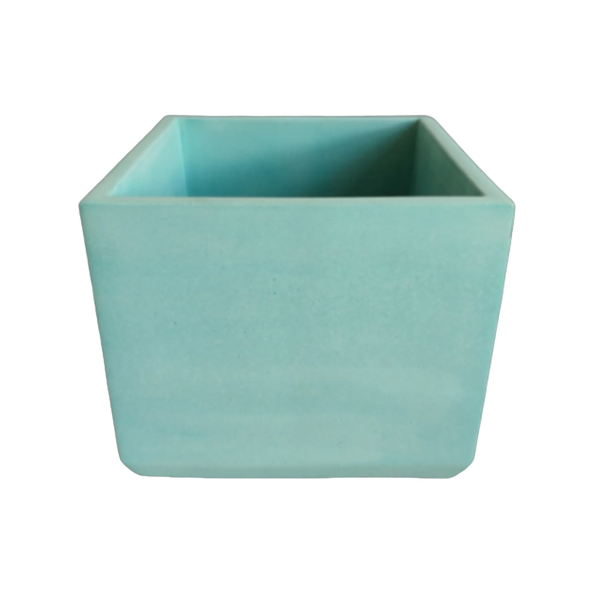 Matera de mesa Eloisa Aguamarina 15x15cm de Cemento Cuadrado de 3.4 Litros - Jardineria | Bylmo