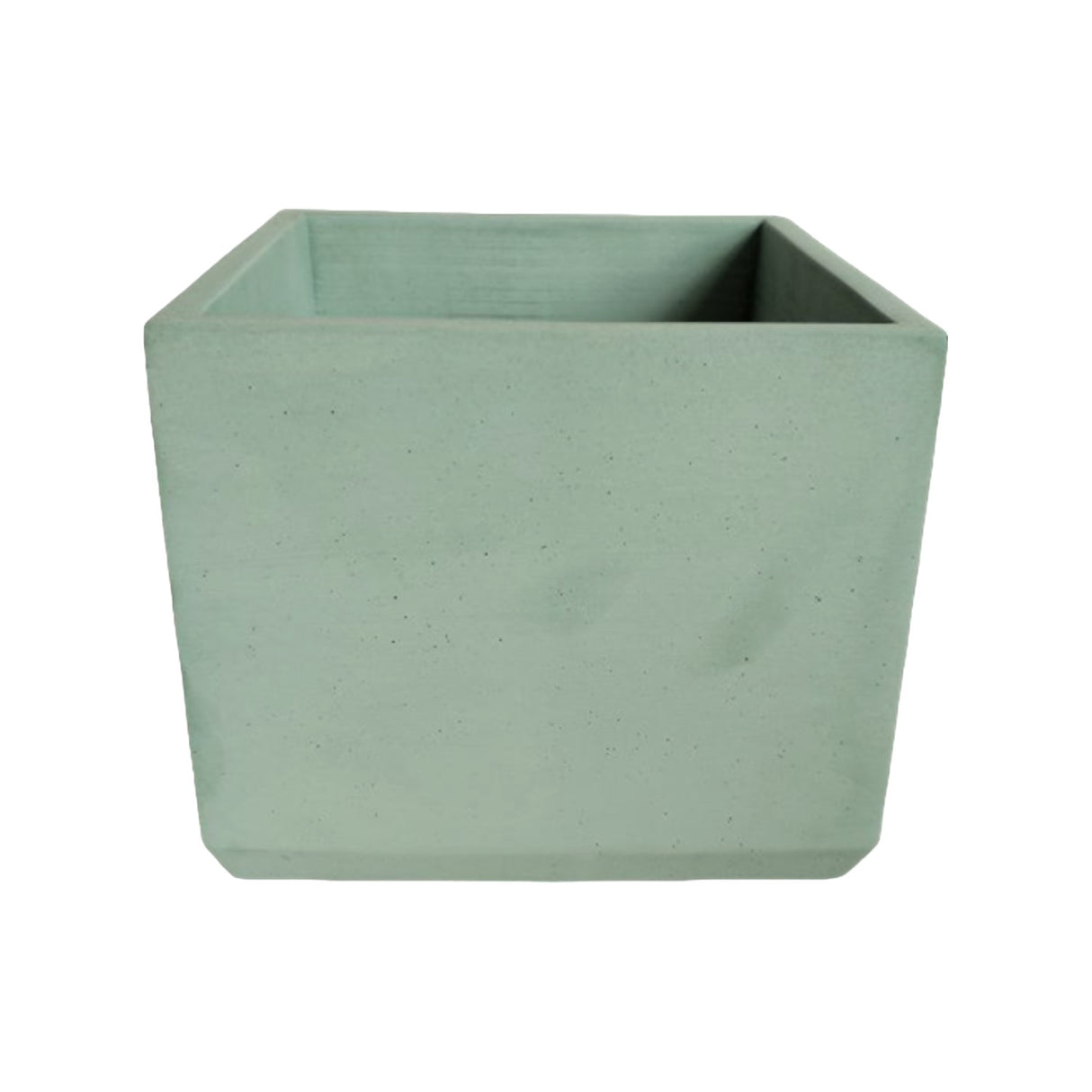 Matera de mesa Eloisa Verde Oliva 15x15cm de Cemento Cuadrado de 3.4 Litros - Jardineria | Bylmo