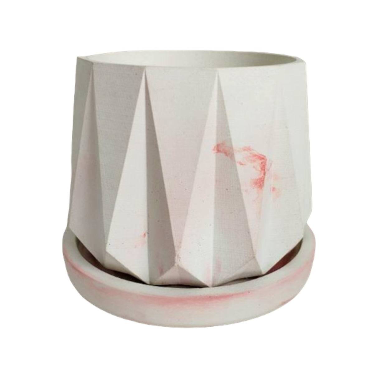 Matera de mesa Lirio Mármol Rosa 10x2cm de Cemento Circular de 0.2 Litros - Jardineria | Bylmo