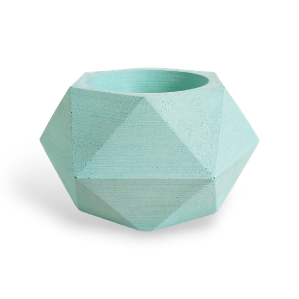 Matera de mesa Adara Petty Aguamarina 7x7cm de Cemento Hexagonal de 0.2 Litros - Jardineria | Bylmo
