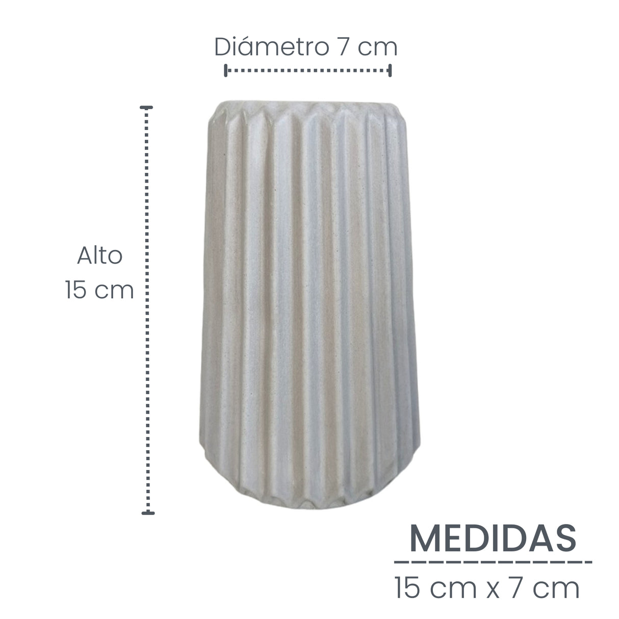 Florero Adamaris Gris 7x15cm de 0.37 Litros con Acabado Mate - Jardineria | Bylmo