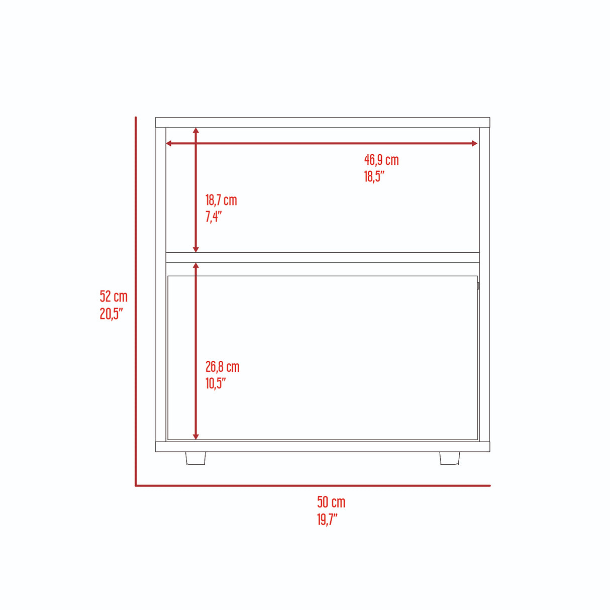 Mesa de Noche Galanto Plomo 50 cm con Una Puerta Abatible y Entrepaño - Mesas de Noche | Bylmo