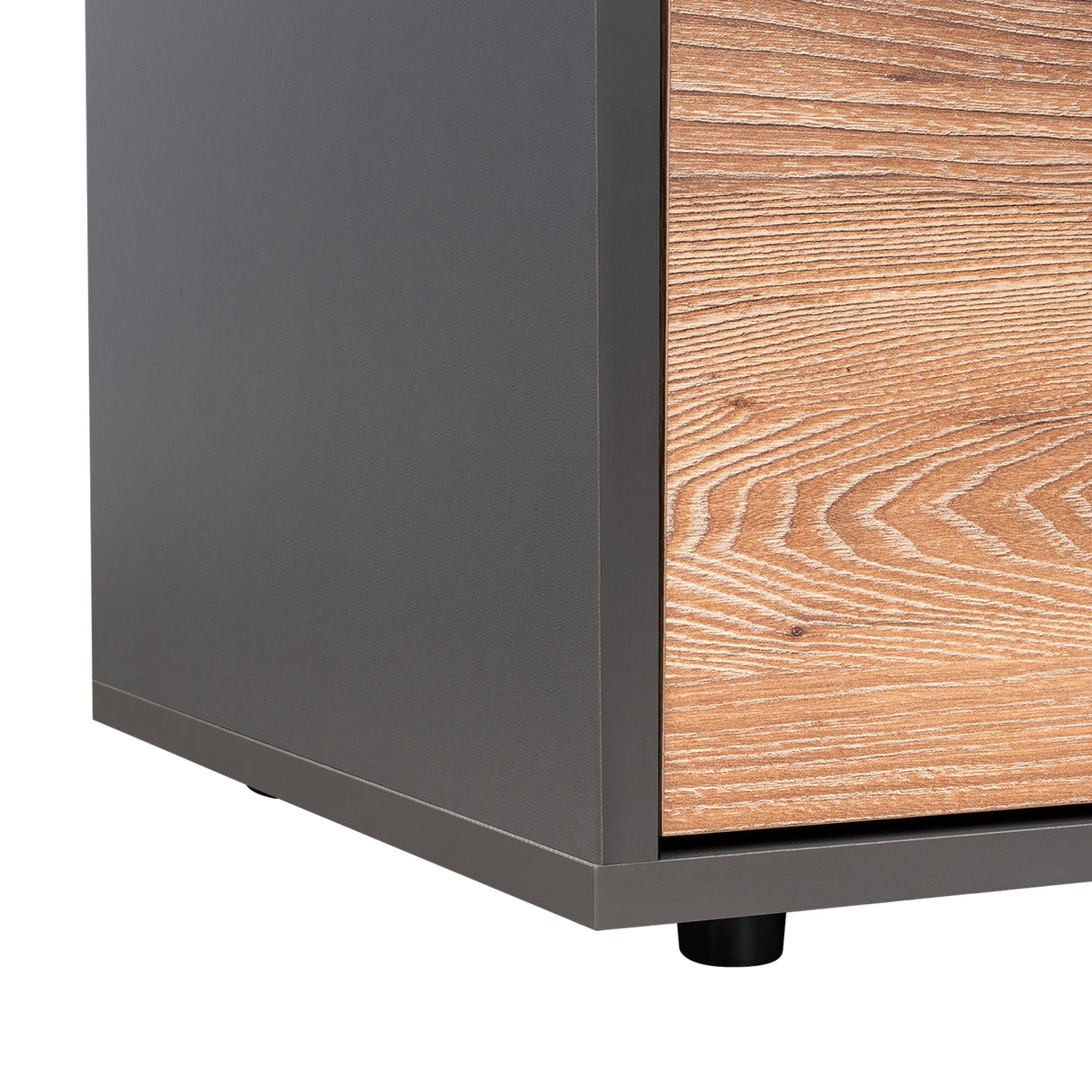 Mesa de Noche Galanto Plomo 50 cm con Una Puerta Abatible y Entrepaño - Mesas de Noche | Bylmo