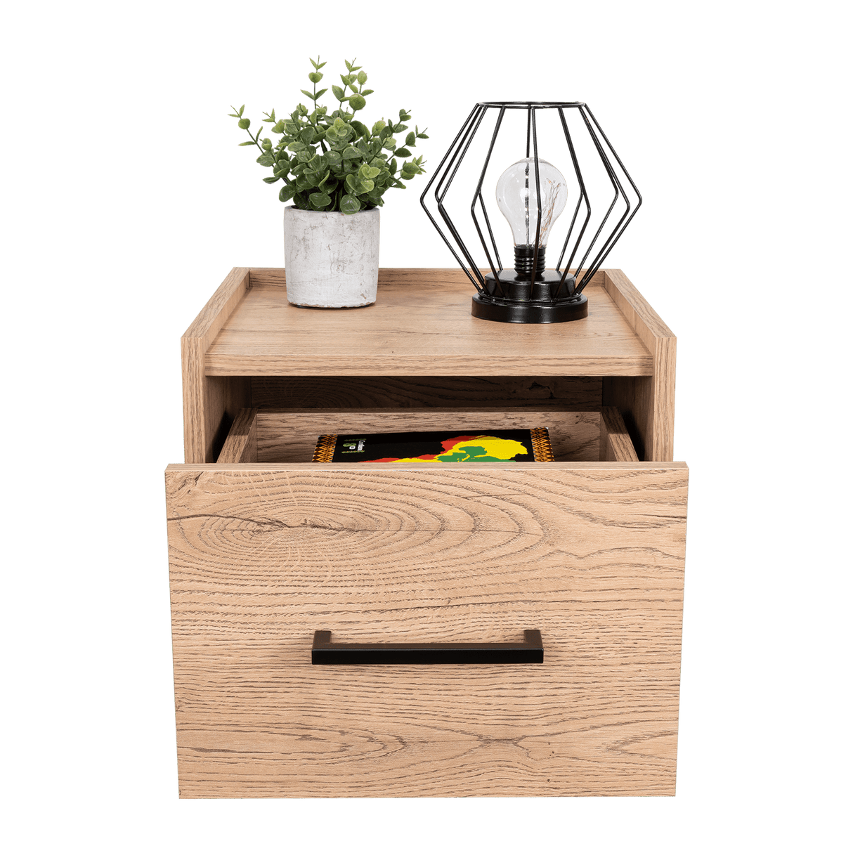 Mesa de Noche Flotante Boa Macadamia 35x25cm con Un Cajón - Mesas de Noche | Bylmo