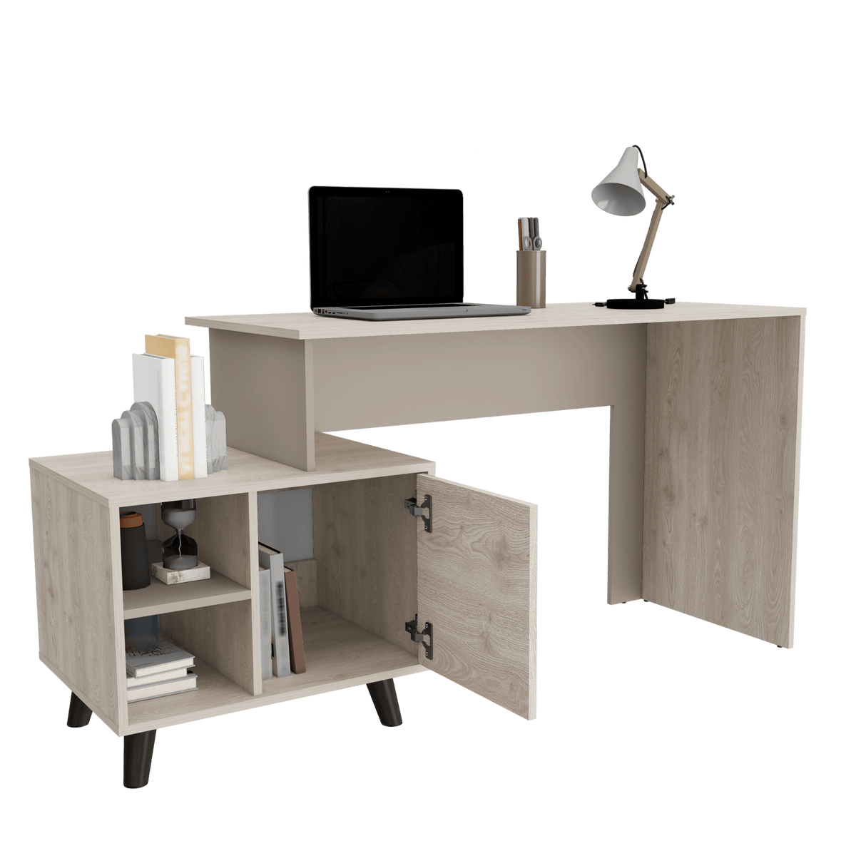 Escritorio Leira 151.5x75.6 Ceniza 5 años Garantía MDP Moderno - Escritorios | Bylmo