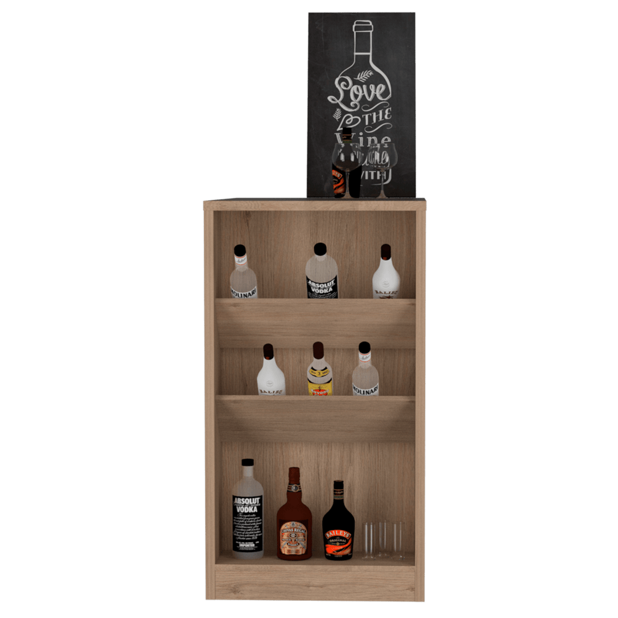 Mesa Bar Syrah Con Entrepaños Inclinados 58x91 Cm Color Rovere Moderna - Bares | Bylmo