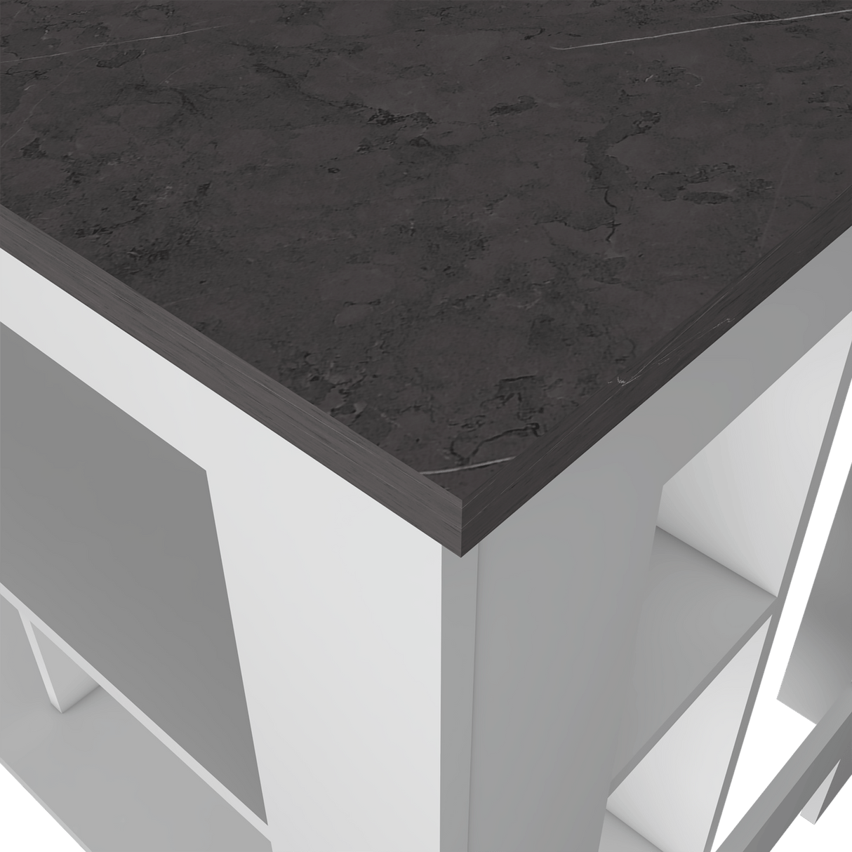 Isla de Cocina Cala 70x103 Blanco Onix Moderno - Barras y Muebles Auxiliares | Bylmo