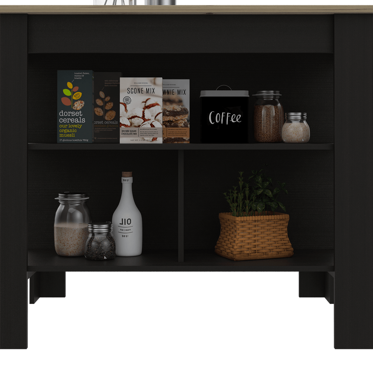 Isla de Cocina Cala 70x103 Wengue Duna 2 Entrepaños - Barras y Muebles Auxiliares | Bylmo