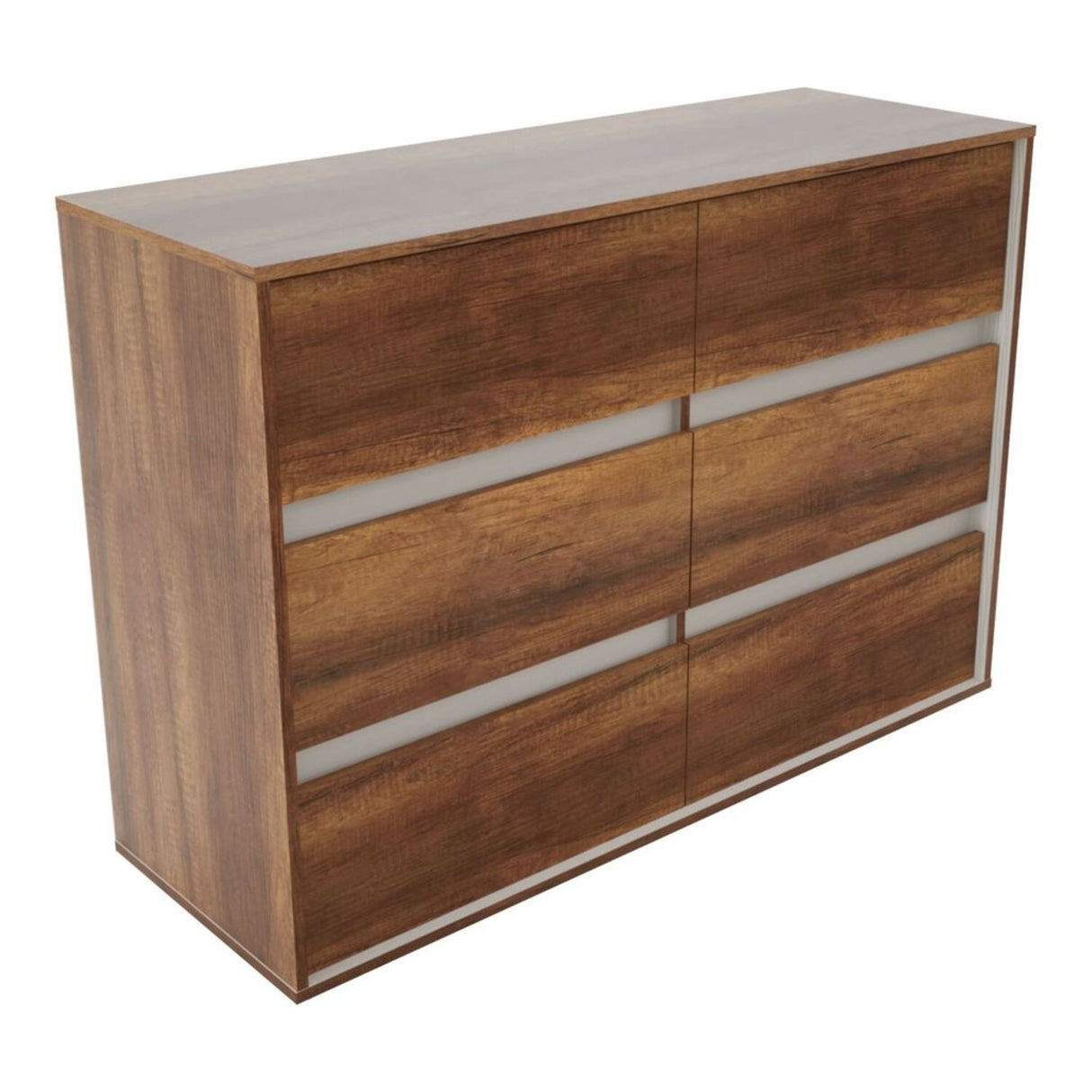 Cómoda Gaia 6 cajones 120.9x85.3 Caramelo Moderna - Cajoneras y Comodas | Bylmo