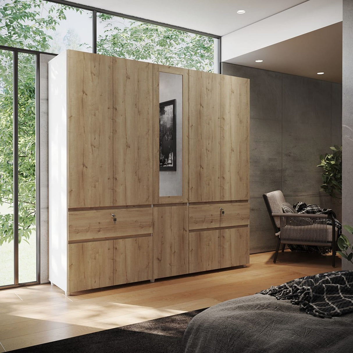 Closet Kanon Duna 200x199.9cm Con Espejo - Closets | Bylmo