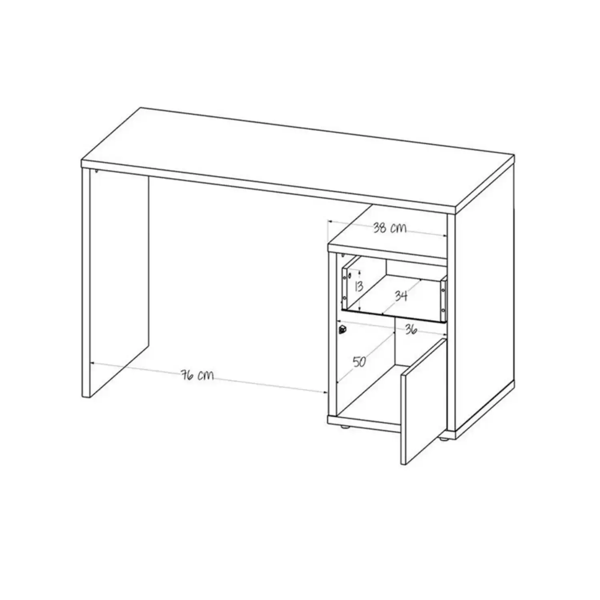 Escritorio Adda 120x50 Blanco Moderno con 1 Cajón - Escritorios | Bylmo