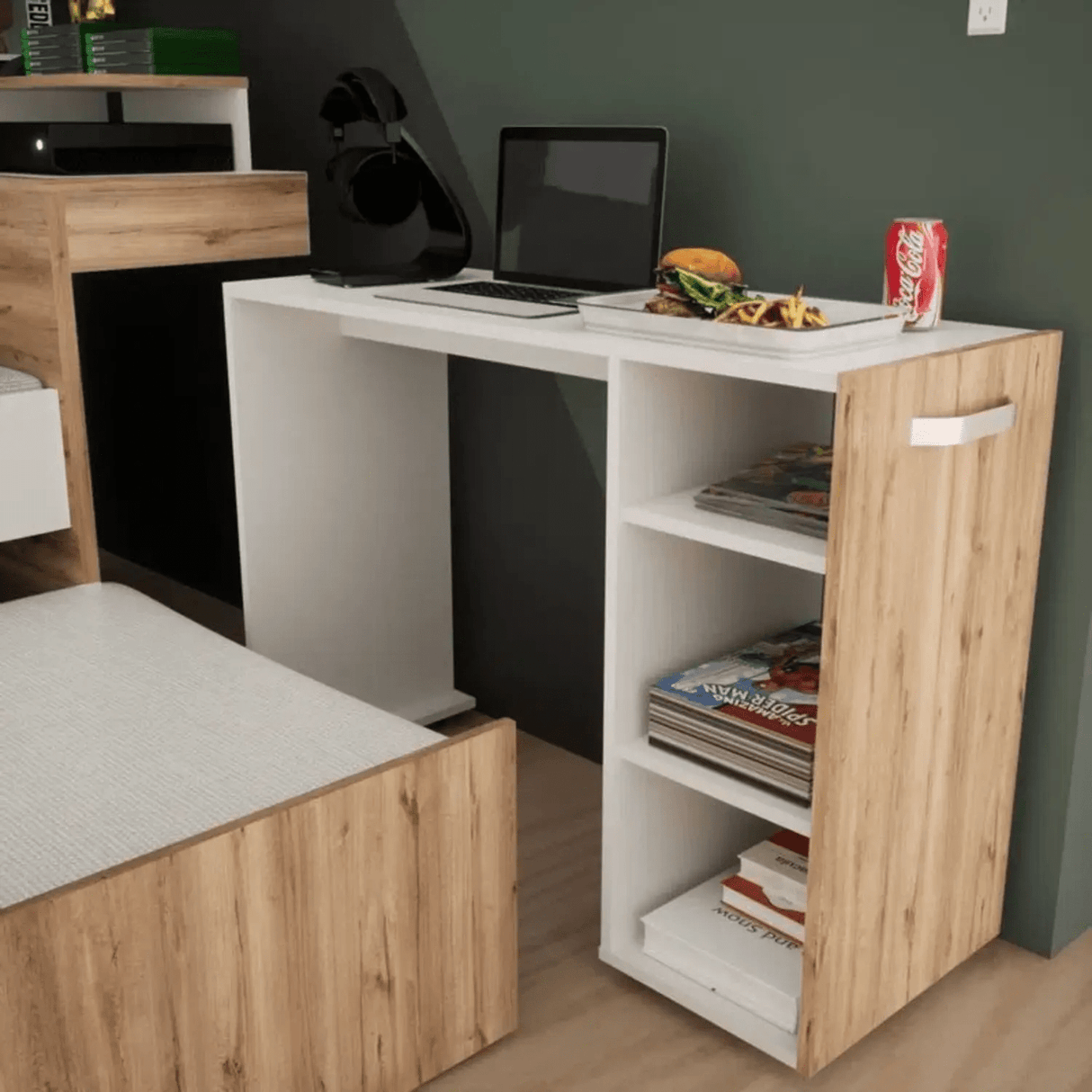 Cama Nido Sencilla 90 cm Duna y Blanco Mltifuncional - Camas y Cabeceros | Bylmo