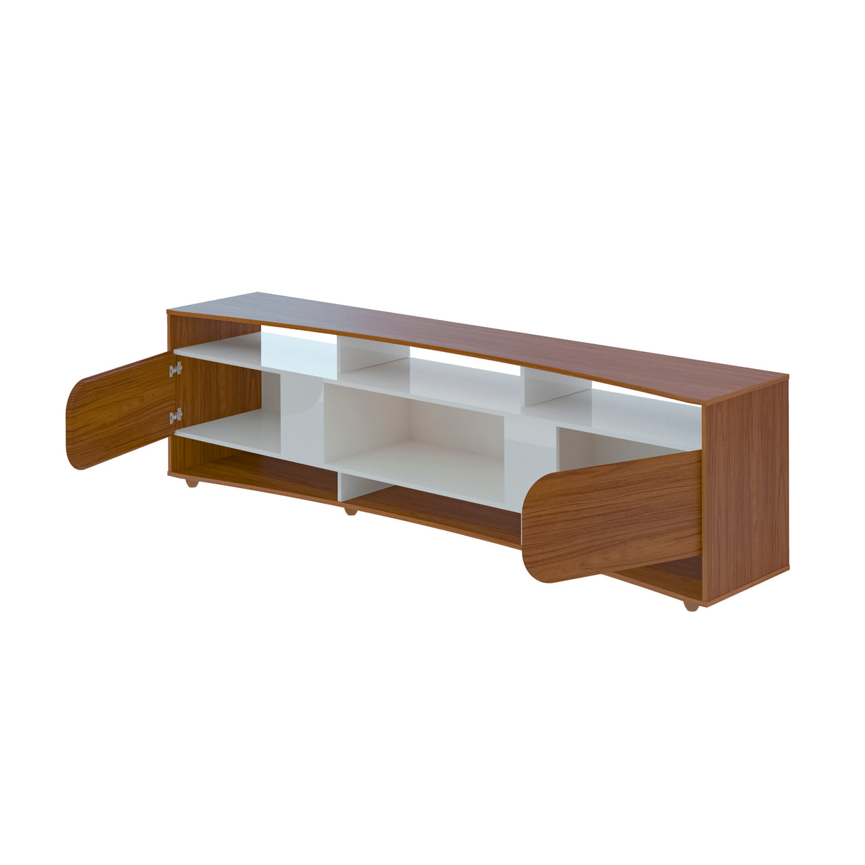 Mesa para TV Bewood 220cm Cedro Blanco Para TV Hasta 86 Pulgadas Elegante y Moderna - Muebles de TV | Bylmo